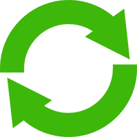 A green circle with arrows in it.