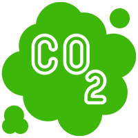 A green cloud with the word co 2 in it.