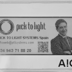 E-paper business card with logo and portrait