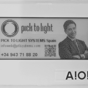 Electronic Pick to Light display badge with logo